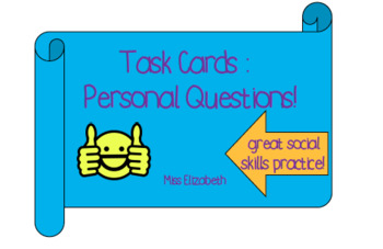 Preview of Answering Personal Questions Task Cards