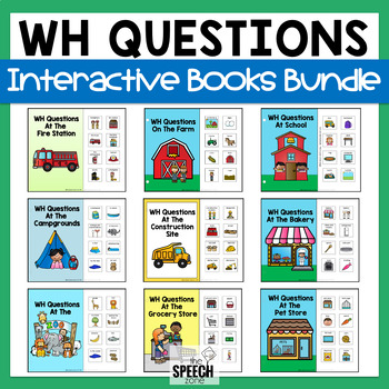 Preview of Answering WH Questions Interactive Books Bundle