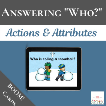 Preview of Answering "Who?" with Boom Cards™ | Snowman | Digital 