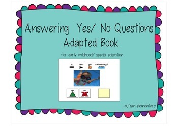 Preview of Answering Yes/ No Questions Adapted Book for Special Education