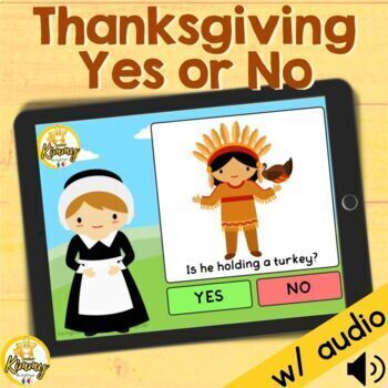 Preview of Thanksgiving Answering Yes or No Questions Boom Cards