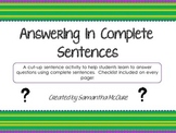 Answering in Complete Sentences- A Centers Activity