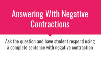 Negative contractions worksheets