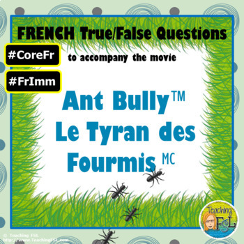 Preview of FRENCH Questions | Ant Bully | Tyran des Fourmis | Film FREEBIE