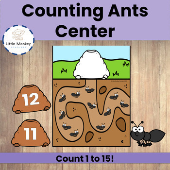 Preview of Ant Counting to 15 Number Match