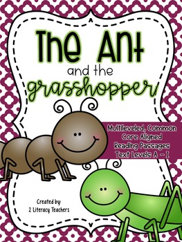 Preview of Ant and Grasshopper Fable:CCSS Aligned Leveled Reading Passages and Activities