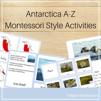 Preview of Antarctica A-Z Montessori Geography Pack