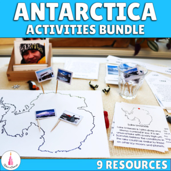 Preview of Antarctica Continent Montessori Activity Cards Bundle