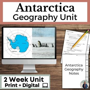 Preview of Antarctica Geography and STEM Unit with Guided Notes and Map Activities
