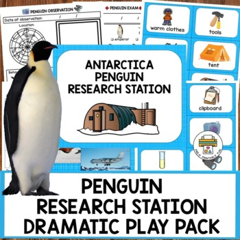 Preview of Free Penguin Research Station Preschool Dramatic Play Pack