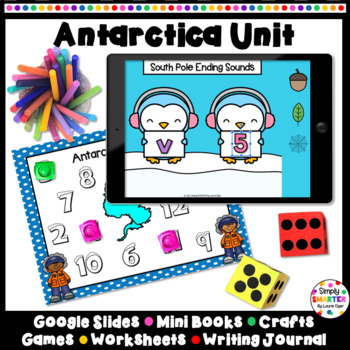 Preview of Antarctica Print & Digital Kindergarten Math, Literacy, and Social Studies Unit