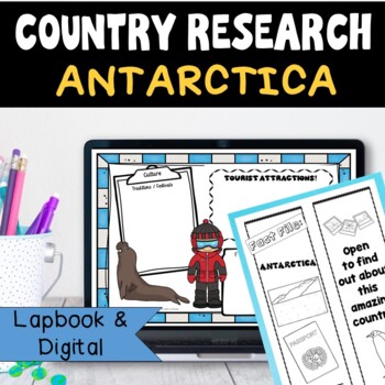 Preview of Antarctica Research Project Interactive Lapbook | Digital