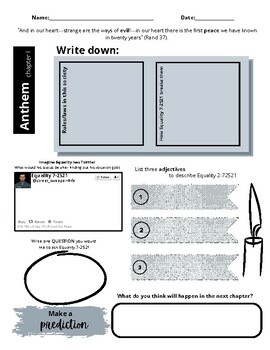Preview of Anthem by Ayn Rand Visual Worksheets Chapters 1-12