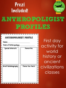 Preview of Anthropologist Profile - First Day Activity