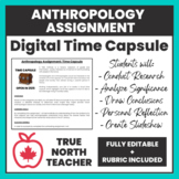 Anthropology Assignment | Time Capsule Activity w/Rubric |