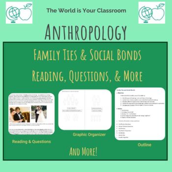 Preview of Anthropology Unit Family Ties & Social Bonds: Reading, Questions, Vocab, Quiz