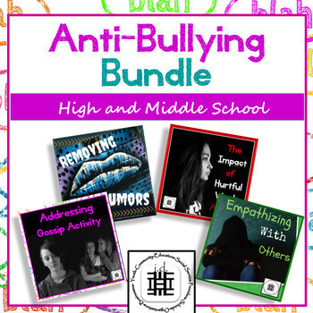 Preview of Anti Bullying Activities Bundle - High and Middle School Bullying Prevention