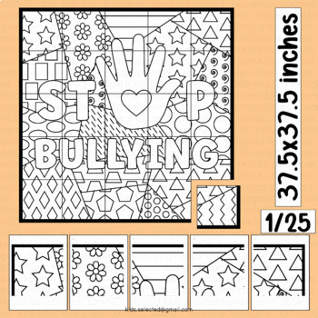 Preview of Anti Bullying Activities Pink Shirt Day Coloring Page Collaborative Poster Craft
