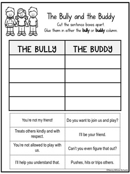 anti bullying activities k 3 by nancy wilcox richards tpt