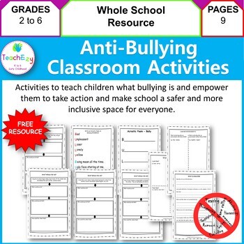 Anti-Bullying Activities for the Classroom FREE by TeachEzy | TPT
