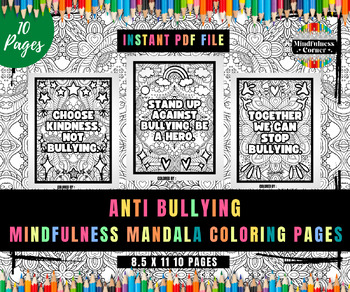 Preview of Anti Bullying Coloring Activities For Decorations Saying, Word Wall