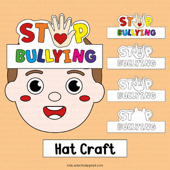 Preview of Anti Bullying Hat Template Craft Crown Activities Stop Bullying Prevention Art