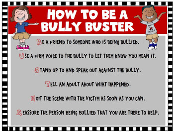 Anti Bullying Mini Lesson And Poster How To Be A Bully Buster By Wise Guys