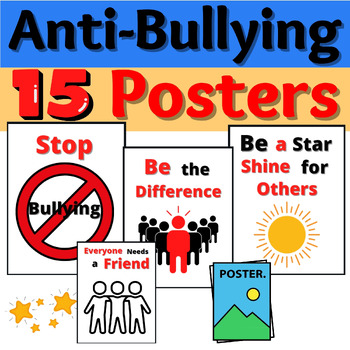 Bully Prevention Anti-Bullying Posters Bulletin Board Bullying SEL ...