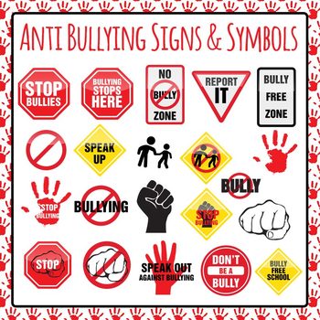 Preview of Anti Bullying Signs Symbols and Icons Clip Art / Clipart Commercial Use