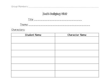 Anti-Bullying Skit Template *EDITABLE* by Jane Kennedy | TpT