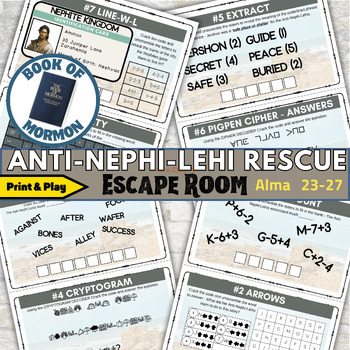 Preview of Anti-Nephi-Lehi Rescue Mission, Printable Book of Mormon Puzzle Escape Kit