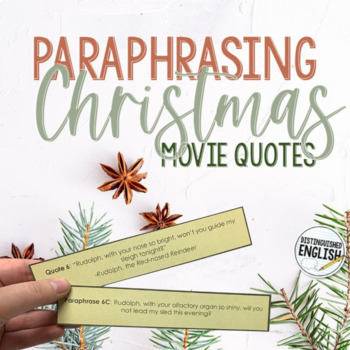 Preview of Avoiding Plagiarism | Paraphrasing Holiday Activity Middle School ELA Christmas 