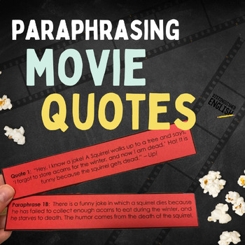 Preview of Avoiding Plagiarism Paraphrasing Activity with Movie Quotes