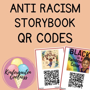 Preview of Anti Racism themed storybook QR code flashcards