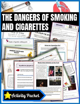 Preview of Anti Smoking Packet, Middle and High school, Danger of smoking, cigarettes