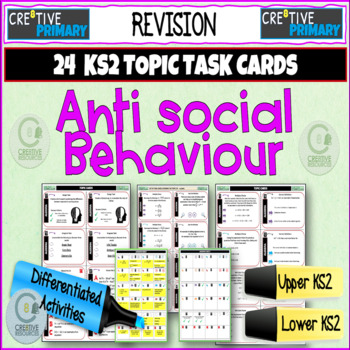 Preview of Anti Social Behaviour Task Cards