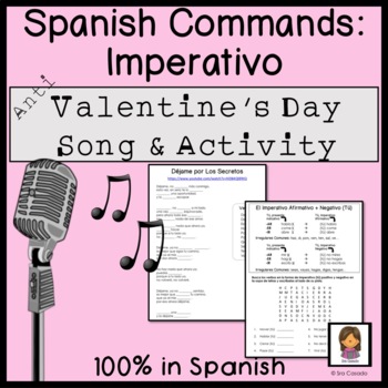 Preview of Anti Valentine Spanish Imperativo Commands Song