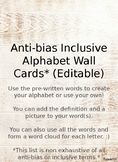 Anti-bias, Inclusive Alphabet Wall Cards* (Editable)