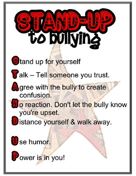 stand up to bullying sign