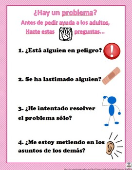 Preview of Anti-tattletale poster in Spanish // Antes de pedir ayuda - póster educativo