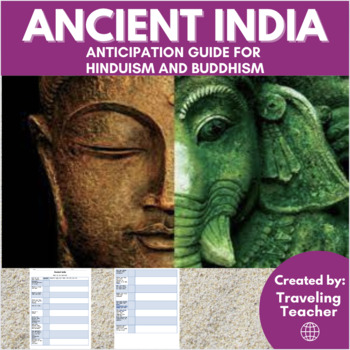 Preview of Anticipation Guide for Ancient India Beliefs - Hinduism and Buddhism