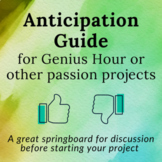 Anticipation Guide for Genius Hour or any passion project
