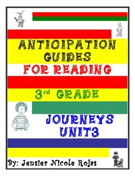 Preview of Anticipation Guides Journeys Unit-3   3rd Grade   Reading Comprehension Strategy