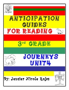 Preview of Anticipation Guides Journeys Unit-4    3rd Grade Reading Comprehension Strategy