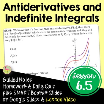 Preview of Calculus Antiderivatives and Indefinite Integration with Lesson Video (Unit 6)