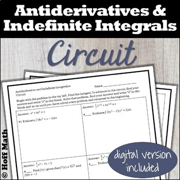 Preview of Antiderivatives and Indefinite Integrals CIRCUIT | DIGITAL and PRINT