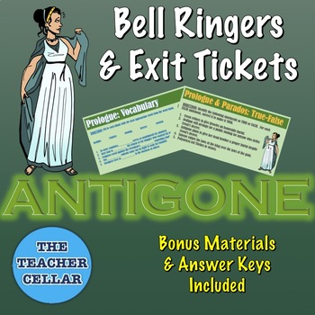 Preview of Antigone Bell Ringers and/or Exit Tickets - Vocabulary, True False, and More!