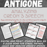 Antigone Digital Close Read: Analyzing Creon's Speech for 