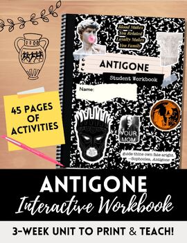 Preview of Antigone Full Teaching Unit Printable Workbook for Novel Study (7-10)