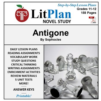 Preview of Antigone LitPlan Novel Study Unit, Activities, Questions, Test